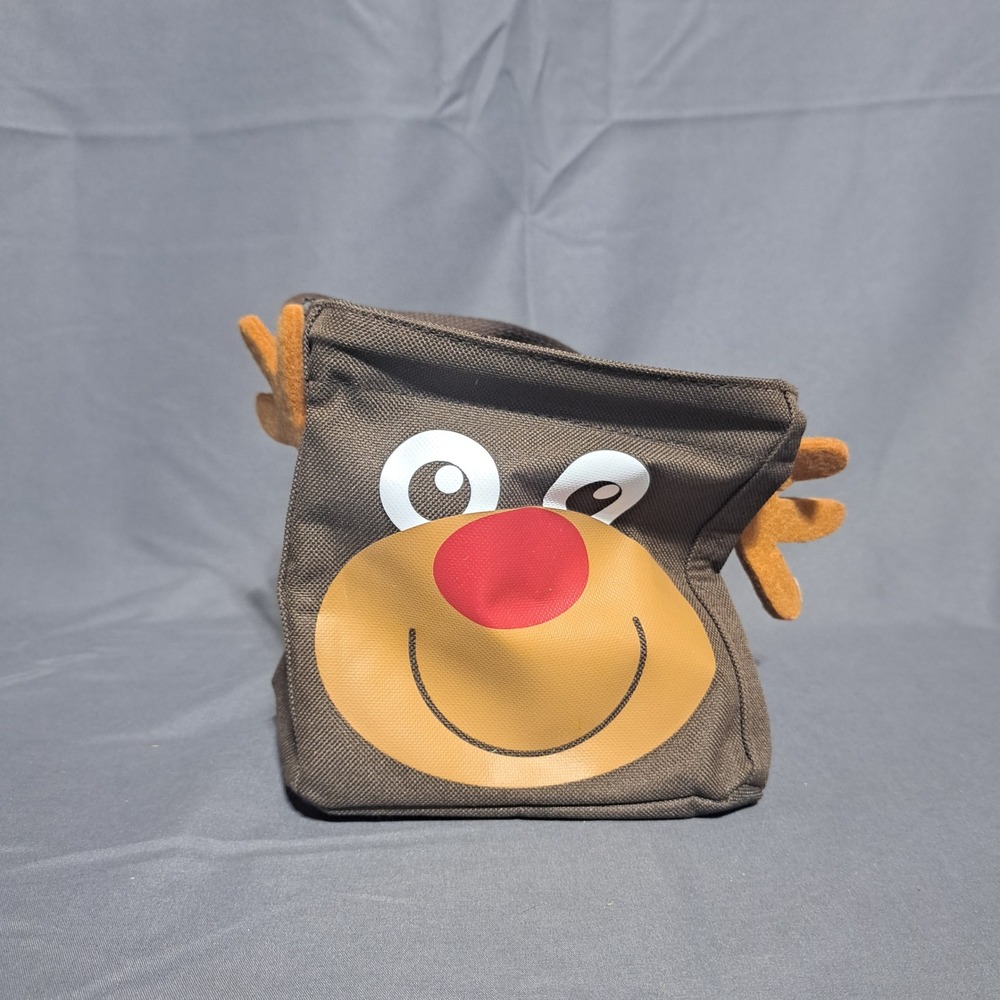 Thirty-One Red Nose Reindeer Littles Carry All Caddy Felt Antlers Christmas Bag